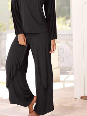 Casual Plain Loose Plus Size Two Piece Sets