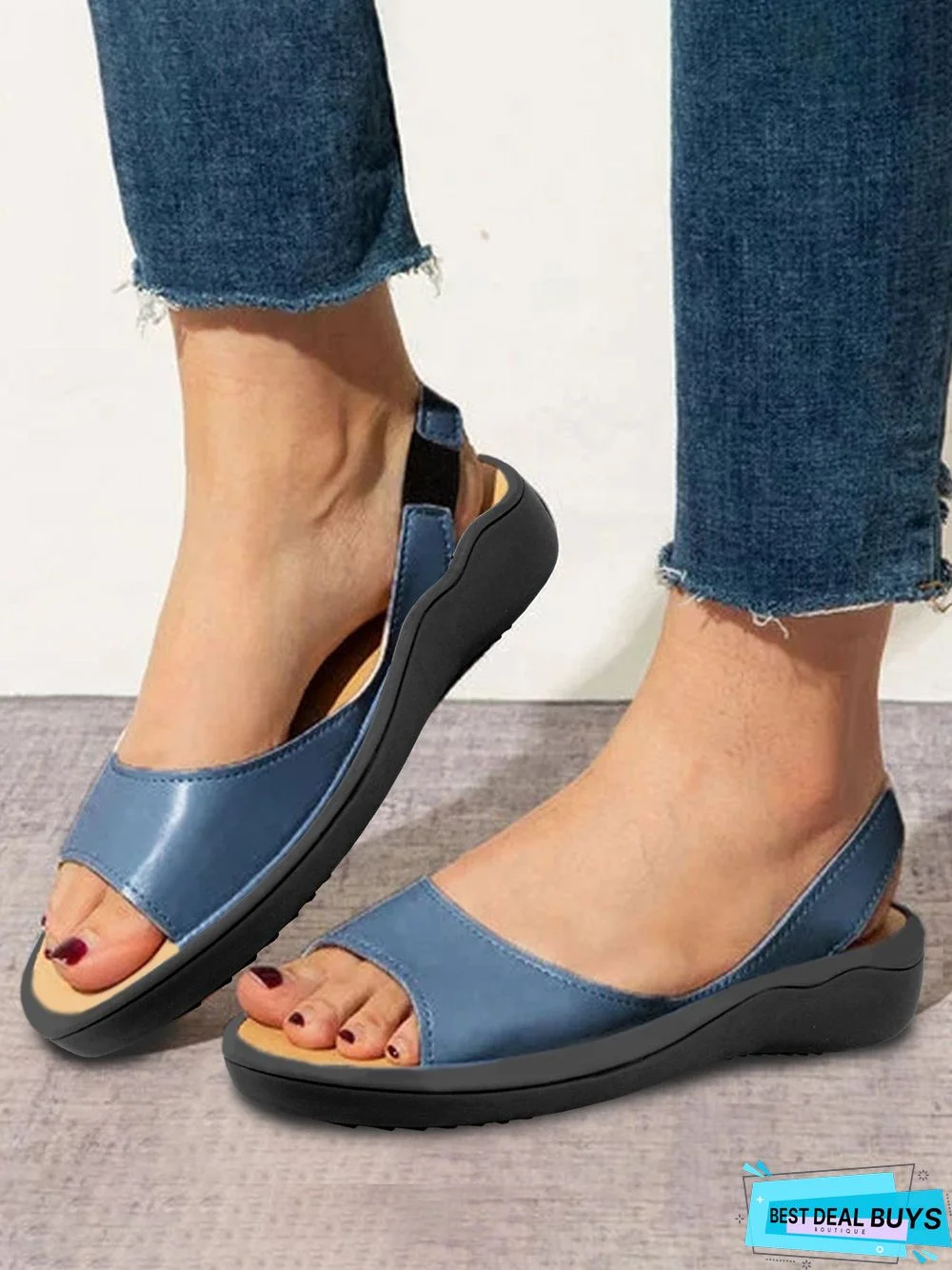 Comfort Soft Sole Blue Sandals