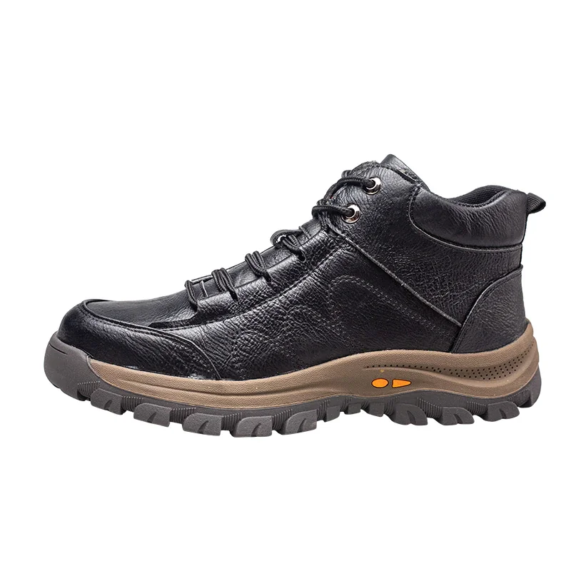 Qengg Men Leather Safety Work Boots Steel Toe Puncture-proof Indestructible Safety Shoes Staleneus Construction Welding Work Boots