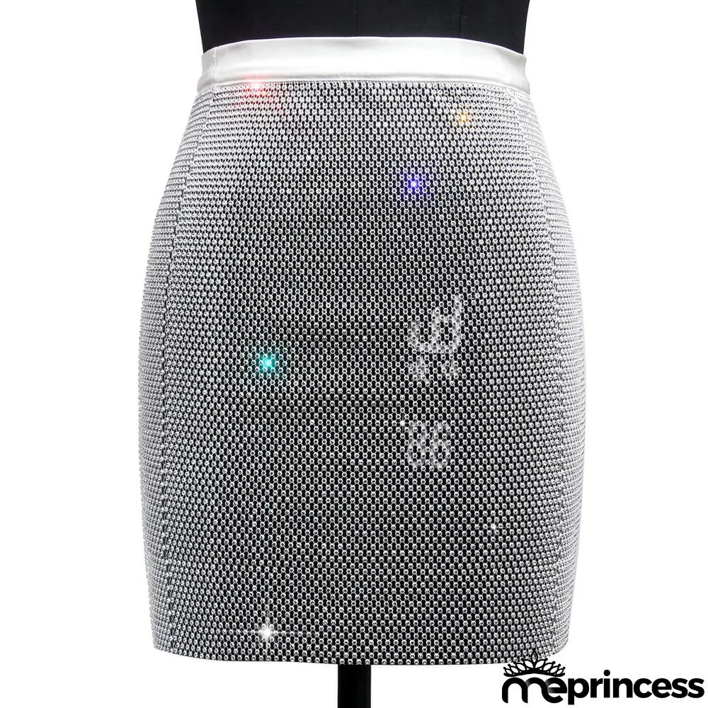 Party Sexy Beaded Mini Skirt