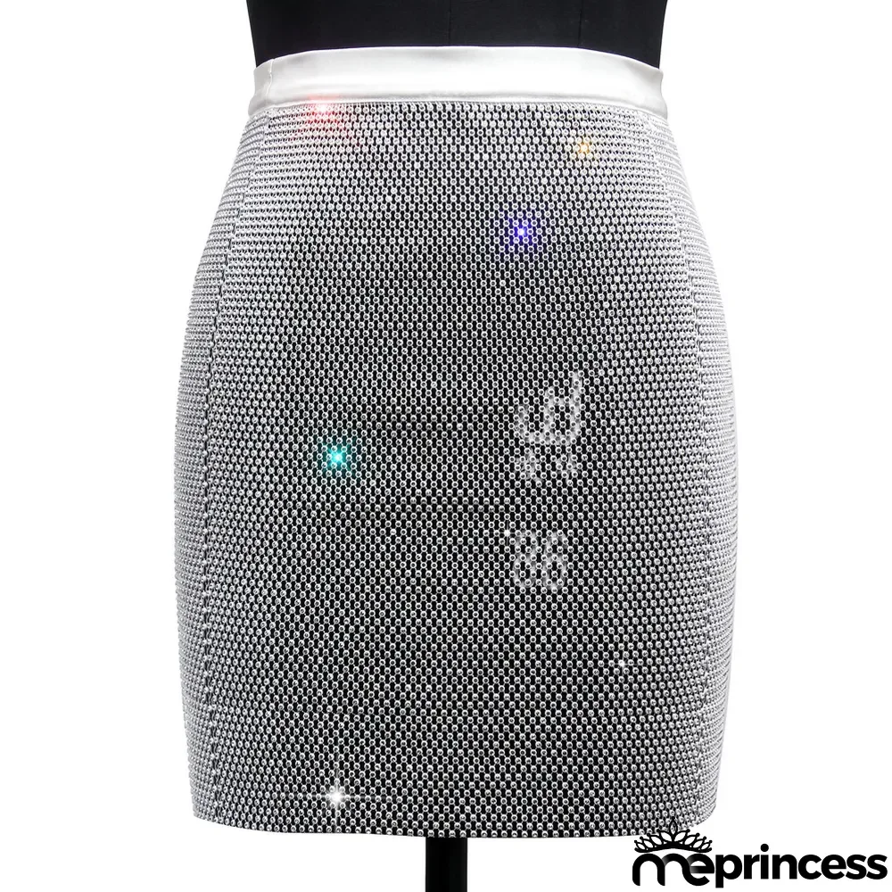 Party Sexy Beaded Mini Skirt