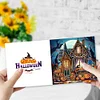 6Pcs Halloween House Special Shape Diamond Panting Greeting Card