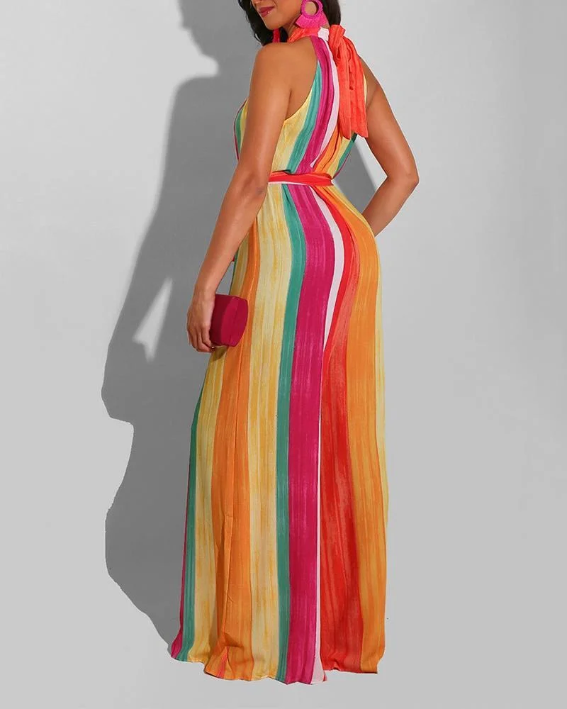 Sleeveless Rainbow Jumpsuit