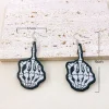Boucles d'oreilles doigt cr&acirc;ne d'Halloween