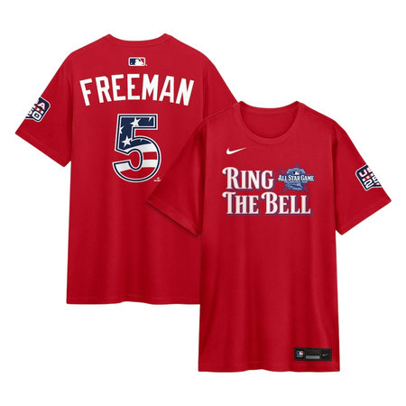 Men's National League #5 Freddie Freeman Nike Red 2026 All-Star Game Name & Number T-Shirt