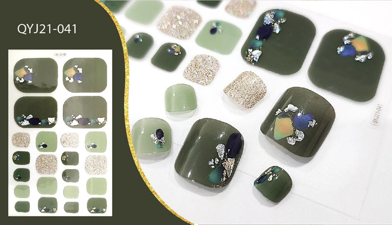 Explosions Foot Nail Stickers Summer Toenail Stickers Bronzing Imitation Diamond Nail Stickers Waterproof Foot Stickers