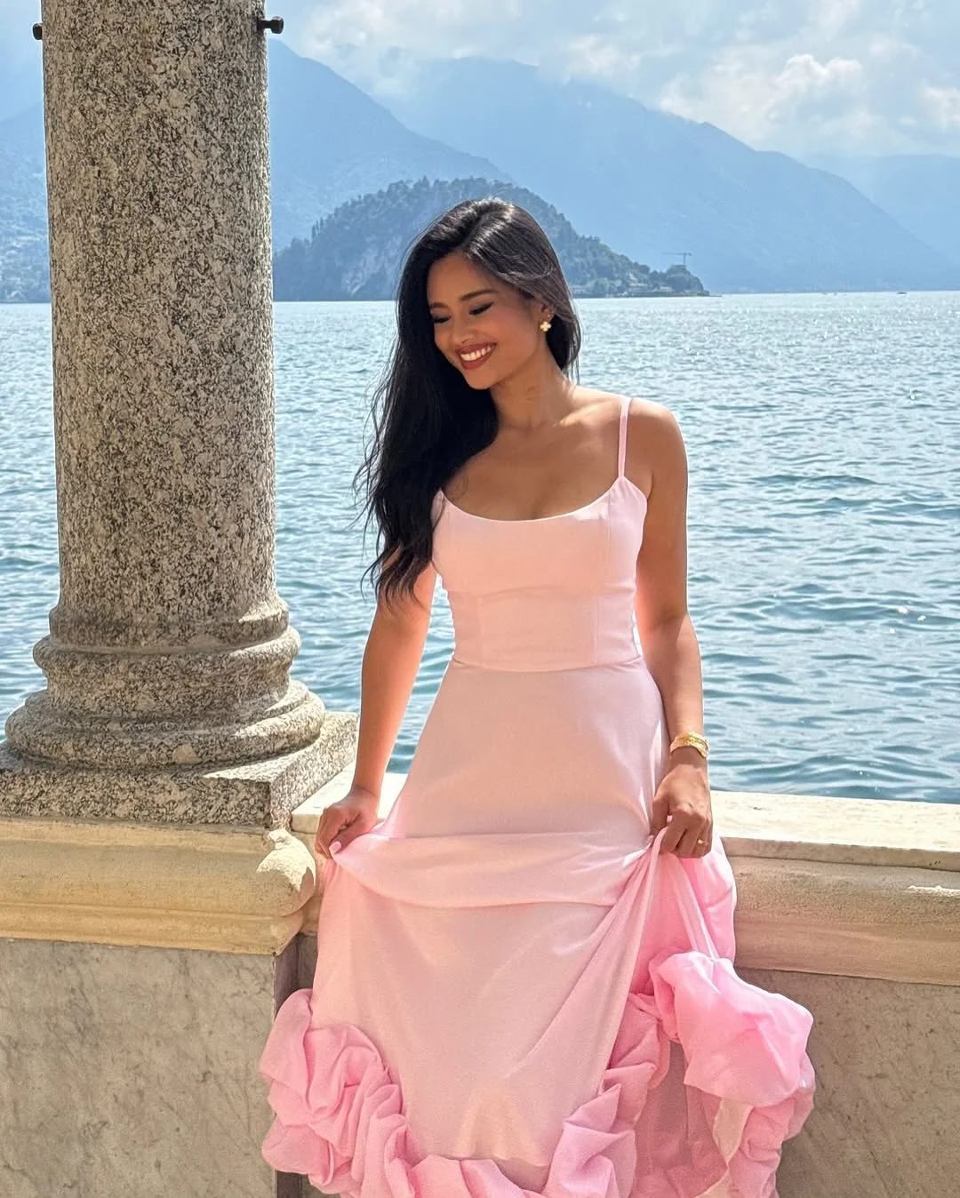 Lovely Pink Spaghetti-Straps Sleeveless A-Line Prom Dress YK0153
