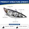 AUTOSAVER88 Headlight Assembly Compatible with 2005-2006 Camry US Built LE & XLE Chrome Housing with Amber Reflector Clear Lens