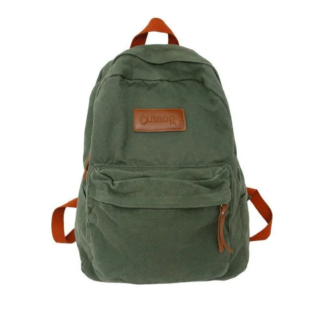 Classic Unisex Canvas School Backpack