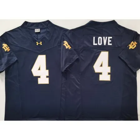 Youth Notre Dame Fighting Irish #4 Jeremiyah Love Navy Stitched Jersey SS2S
