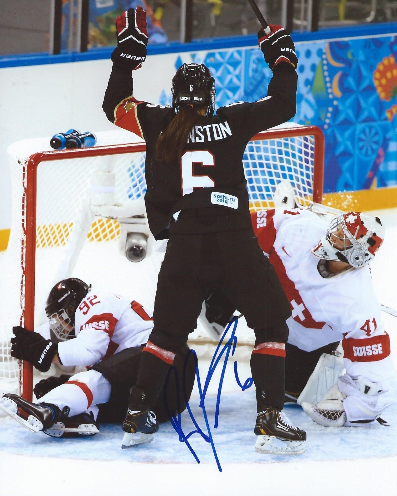 Rebecca Johnston Signed 8×10 Photo Poster painting Team Canada Sochi Olympics Autographed COA