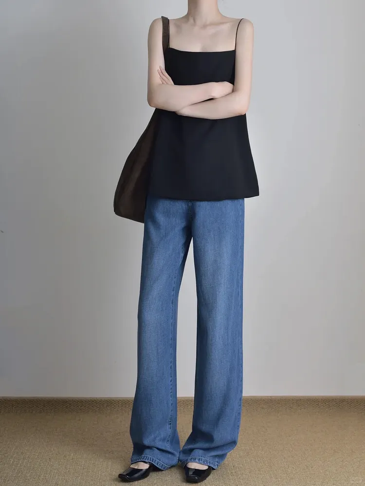 Classic medium blue wide leg jeans