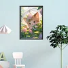 (40*60cm)Cat with Umbrella - Full Round Drill Diamond Painting