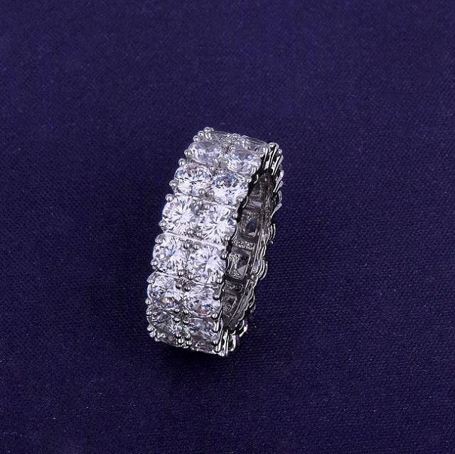Two Row Solitaire Men's Ring