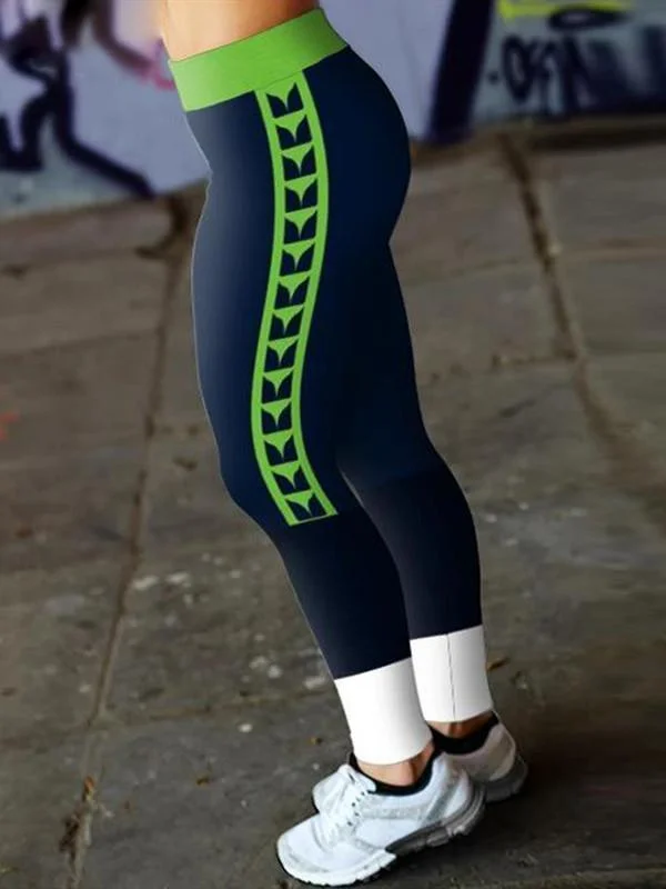 Seattle Seahawks Football Fitness Sports Printed Stitching Yoga Pants