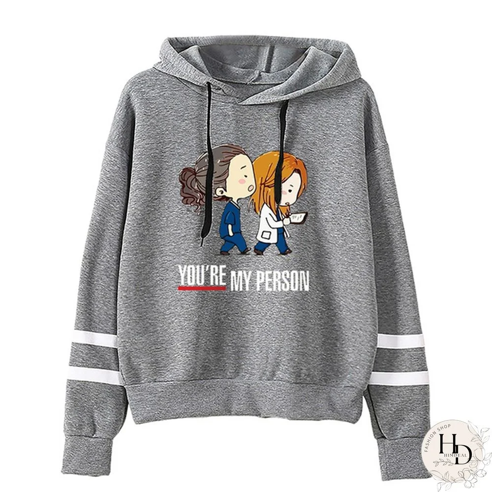 Plus Size Clothe Fashion Hoodies Hot Sale Grey's Anatomy Womens Sportswear Casual Long Sleeve Tracksuit You Are My Person Fashionpullover Tops Hoodies Tumblr