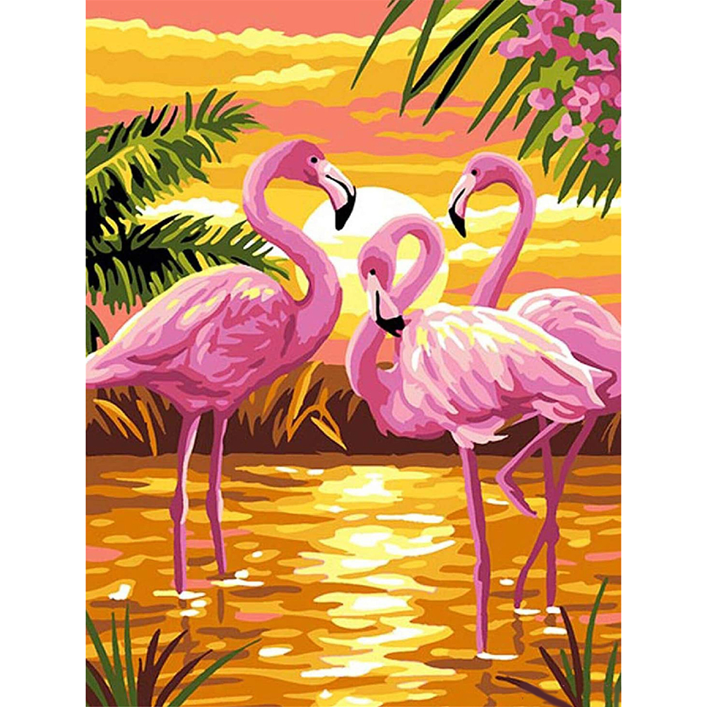 Flamingo Full 11CT Pre-stamped Canvas(36*46cm) Cross Stitch