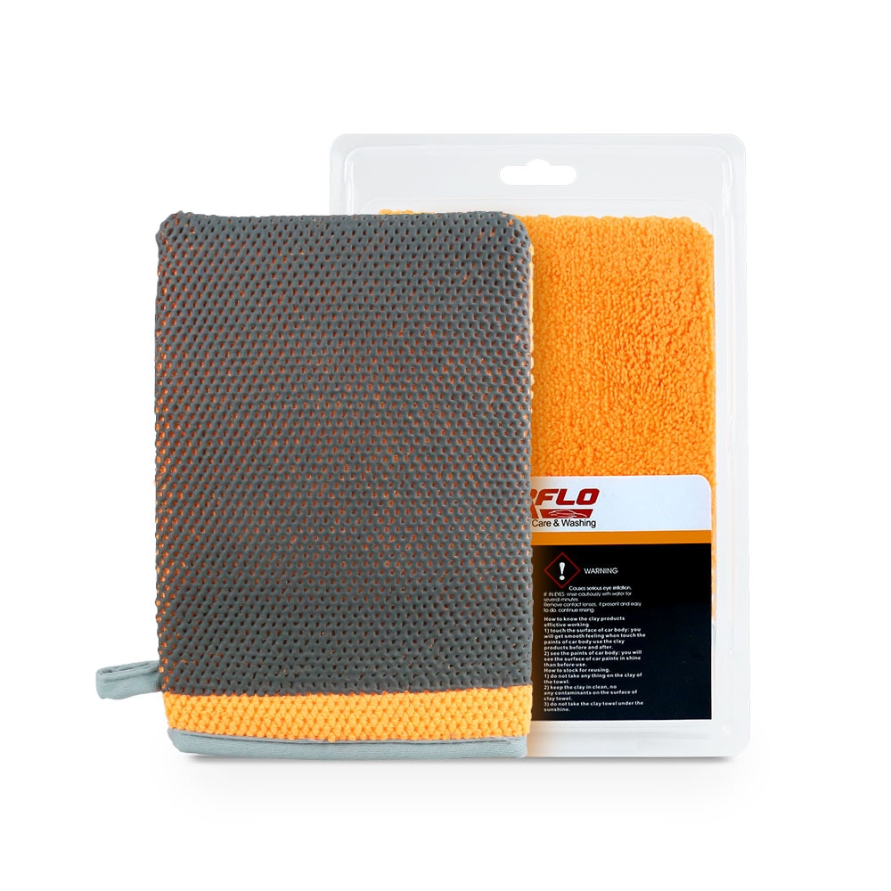 Car clay Mitt Washing Sponge Microfiber Glove Cleaner With High Quality Clay Blue Red Orange