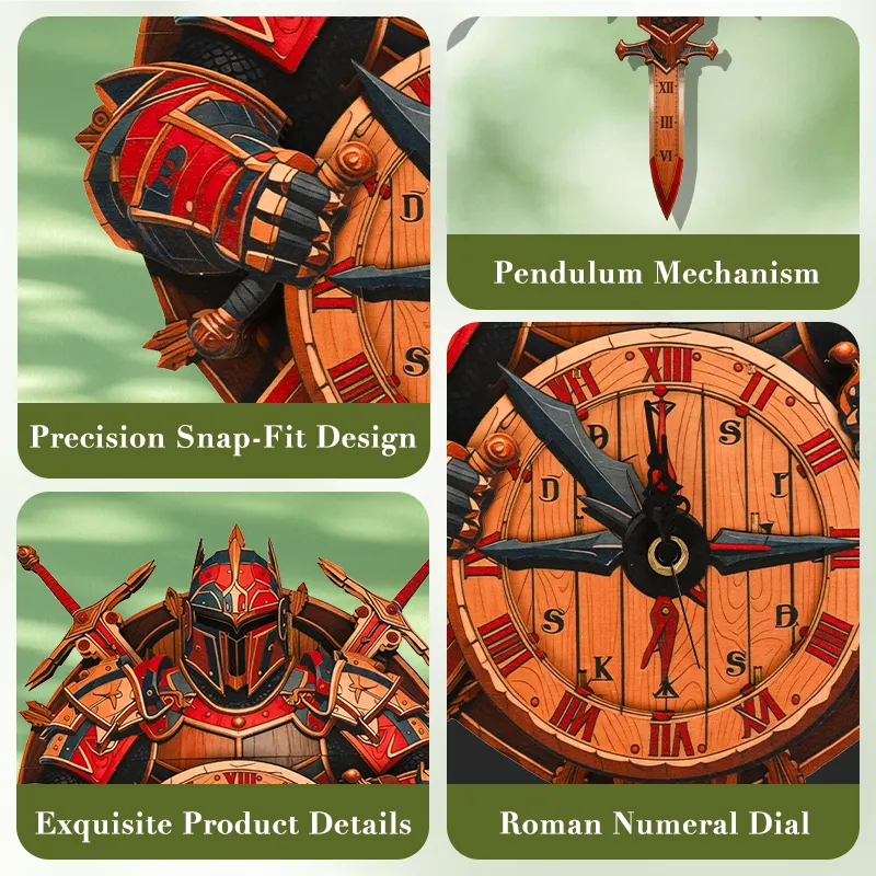 Knight&rsquo;s Compass Timepiece Wooden Clock Puzzle