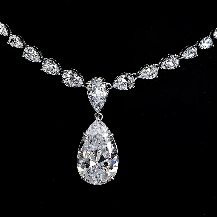 High-end luxury atmosphere s925 silver drop pendant necklace