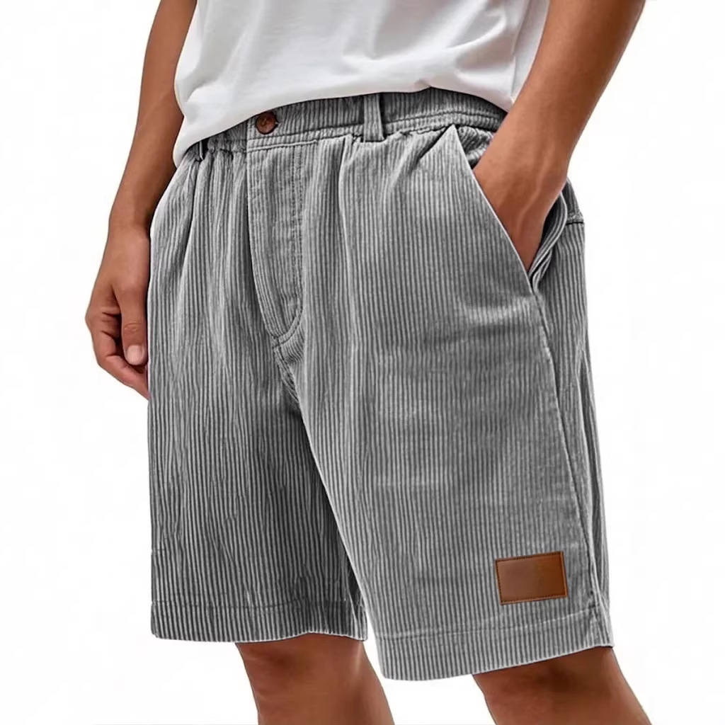 2026 Men's Simple Corduroy Retro-Style Casual Cargo Shorts