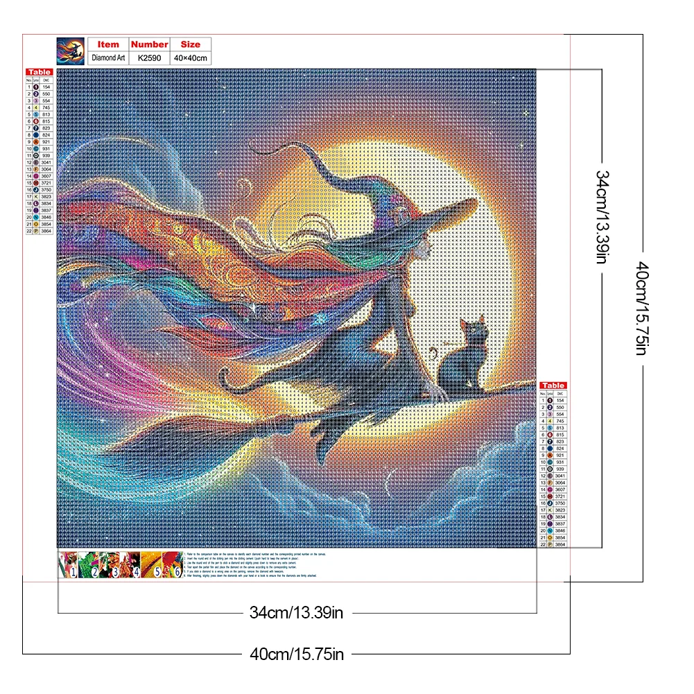 Diamond Painting - Full Round Drill - Halloween Witch(Canvas|40*40cm)
