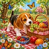 Diamond Painting -5D Full Round Drill Beagle Puppy(40x40cm)