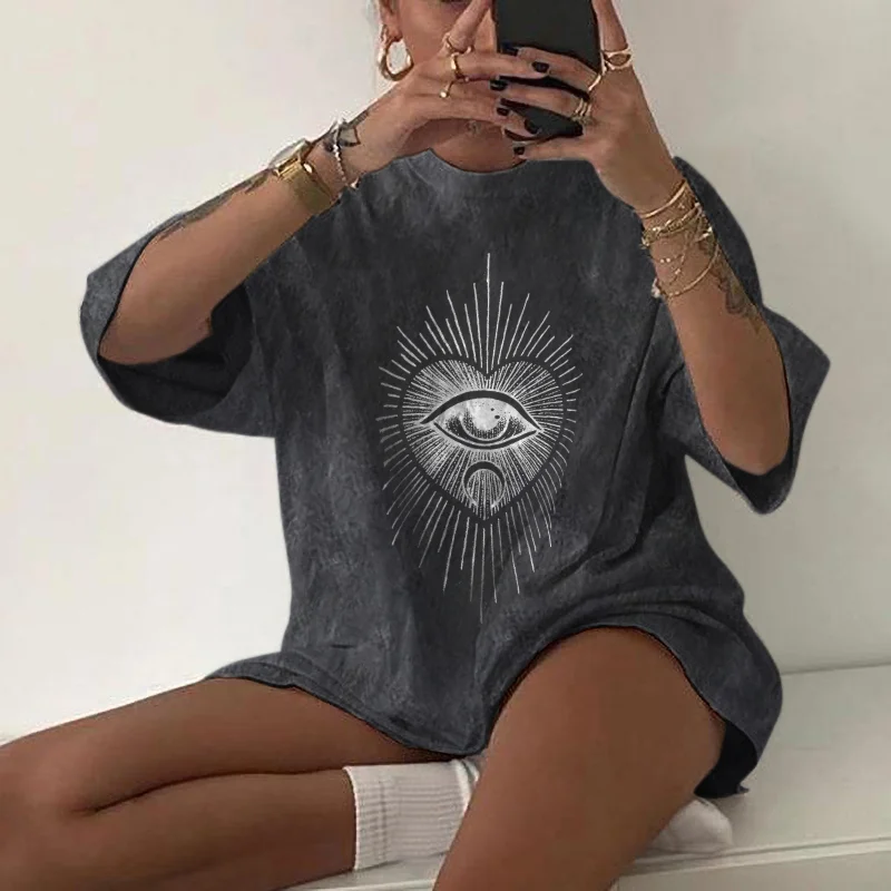   Eye moon print designer casual t-shirt - Neojana
