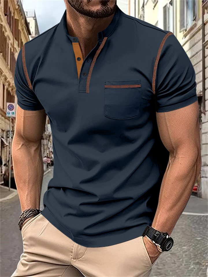 Summer Men's Solid Color Short-sleeved Polo Shirt Men's Polo Shirt