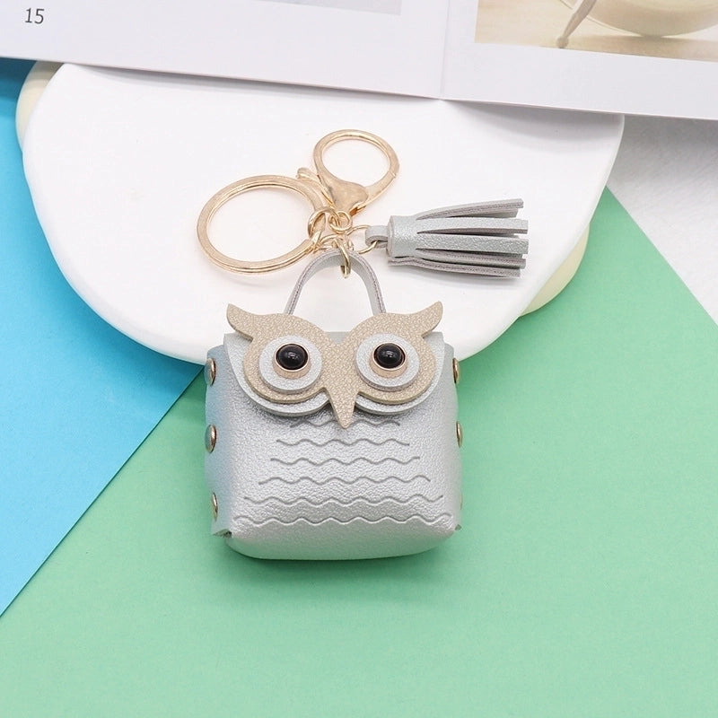 Minimalist Streetwear Owl Pu Leather Unisex Bag Pendant Keychain