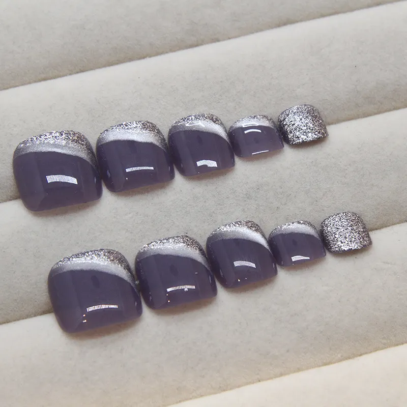 Churchf Churchf Eye Fine Flash Nail Piece Wearing Armor Thin Flash Removable Toenail Piece Fingernail Patch 24 Pieces