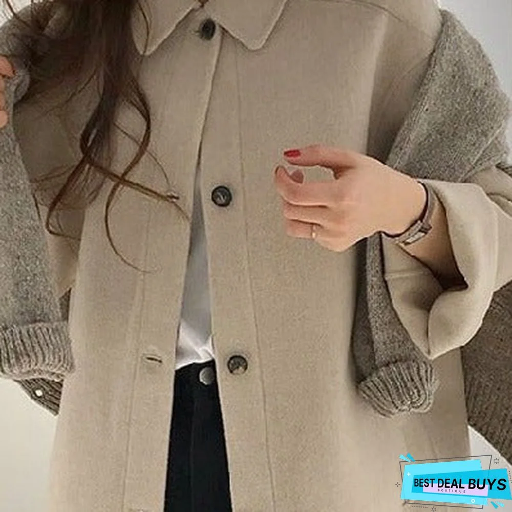 Wool Long Thick Popular Woolen Coat Women