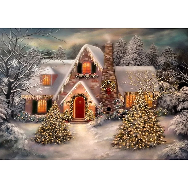 Christmas Snow Night - Printed Cross Stitch 11CT 50*34CM