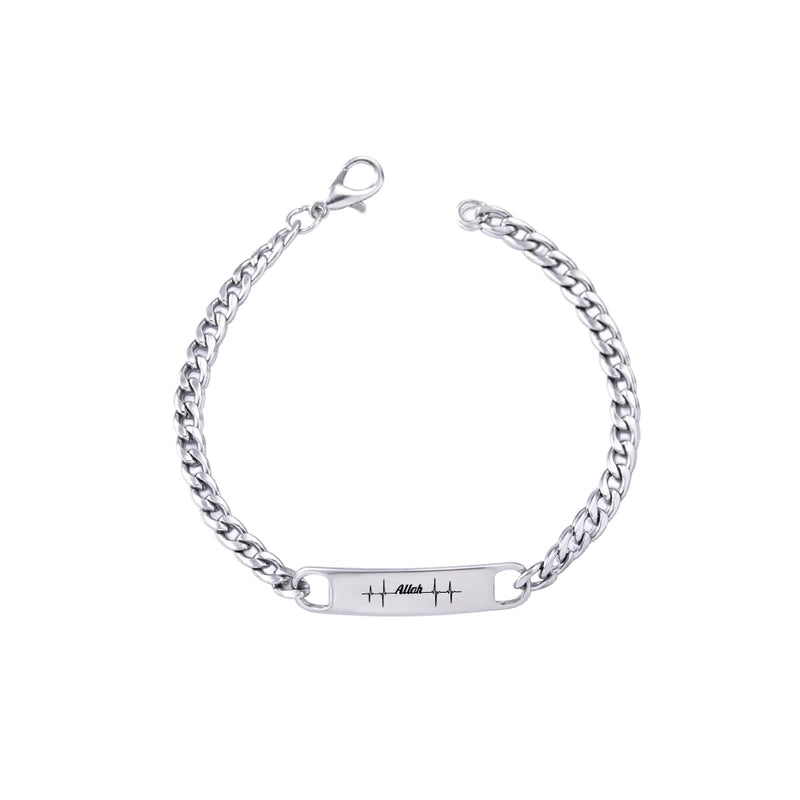 Muslim Allah Letter Stainless Steel Id Bracelet