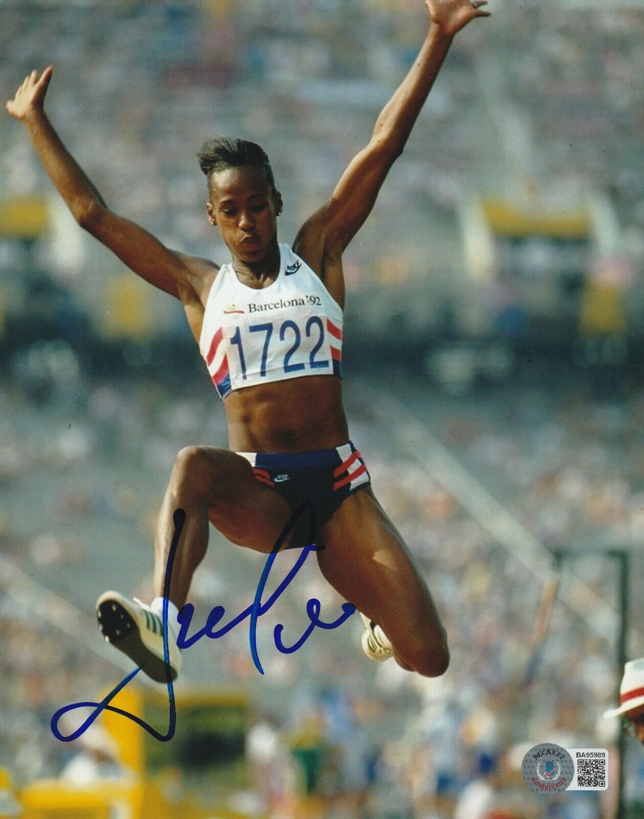 JACKIE JOYNER-KERSEE Signed 8x10 Photo Poster painting w/ Beckett COA (BAS)