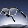 BT6.0 AI Transparent Smart Glasses 156 Languages Intelligent Translator Eyeglasses Type-C Charging HiFi Stereo Headset Glasses for Business Travel Meeting