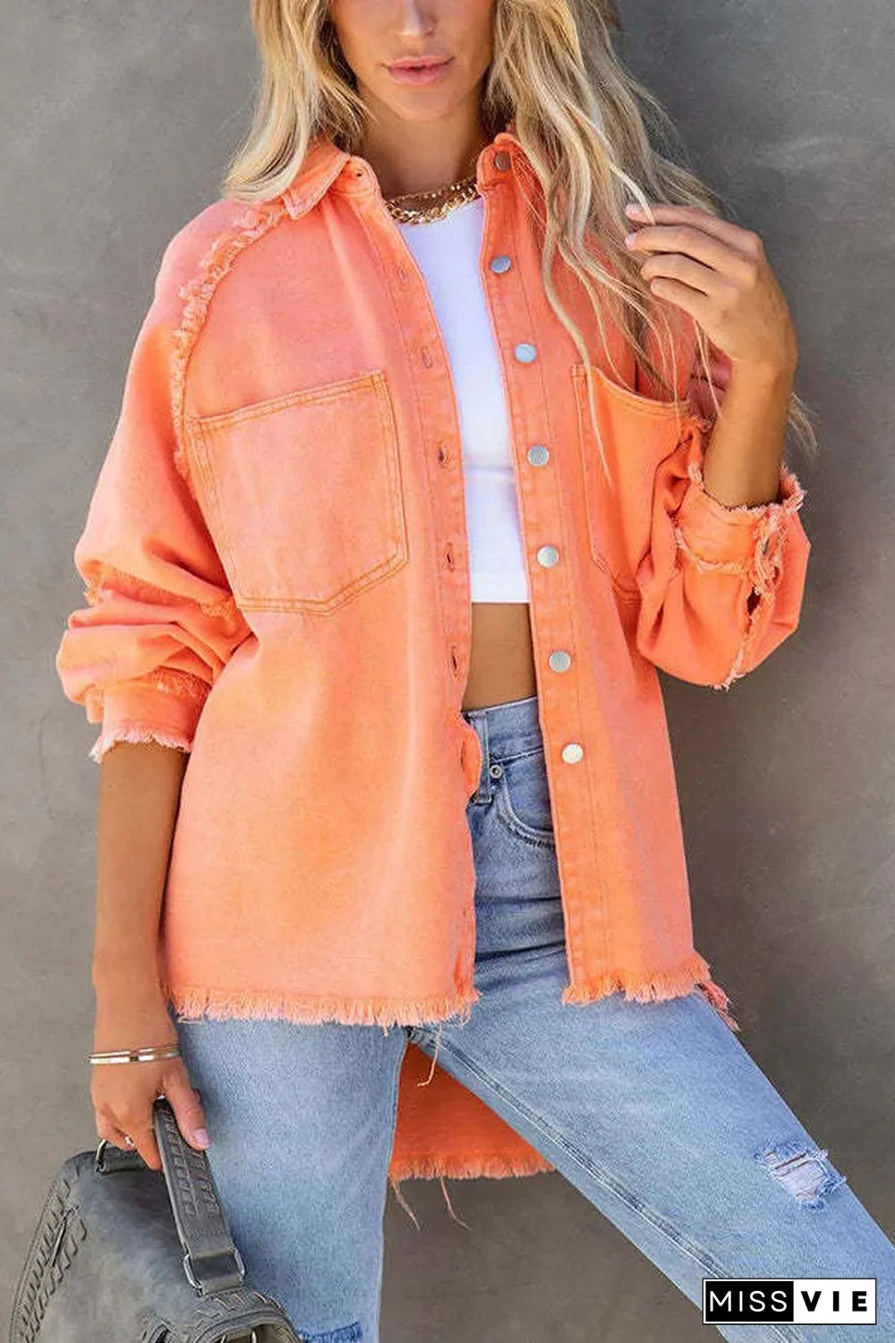 Bring It On Frayed Shirt Jacket