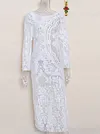 Lace Floral-Print Backless Split-Side Flared Sleeves Bohemia Cover-Ups Maxi Dress