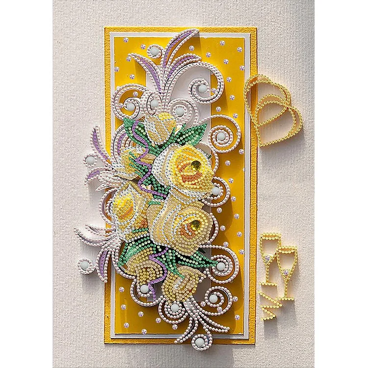 Paper Quilling Yellow Rose - Partial Special Shaped Drill Diamond Painting - 30x40cm(Canvas)