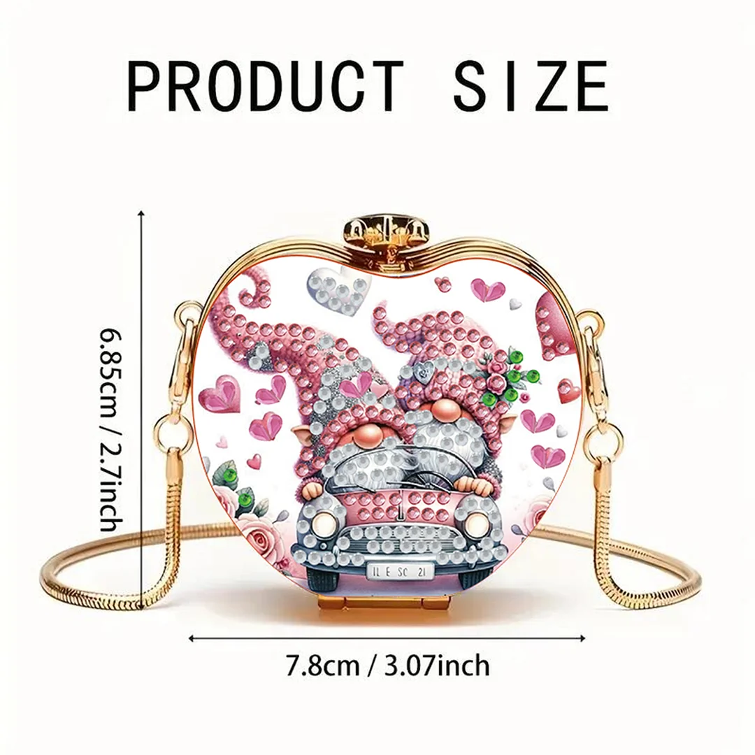 Two Goblins DIY Acrylic Love Art Diamond Painting Coin Purse w/ Chain for Women