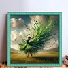 Green Dress Girl-11CT Stamped Cross Stitch 40*40cm