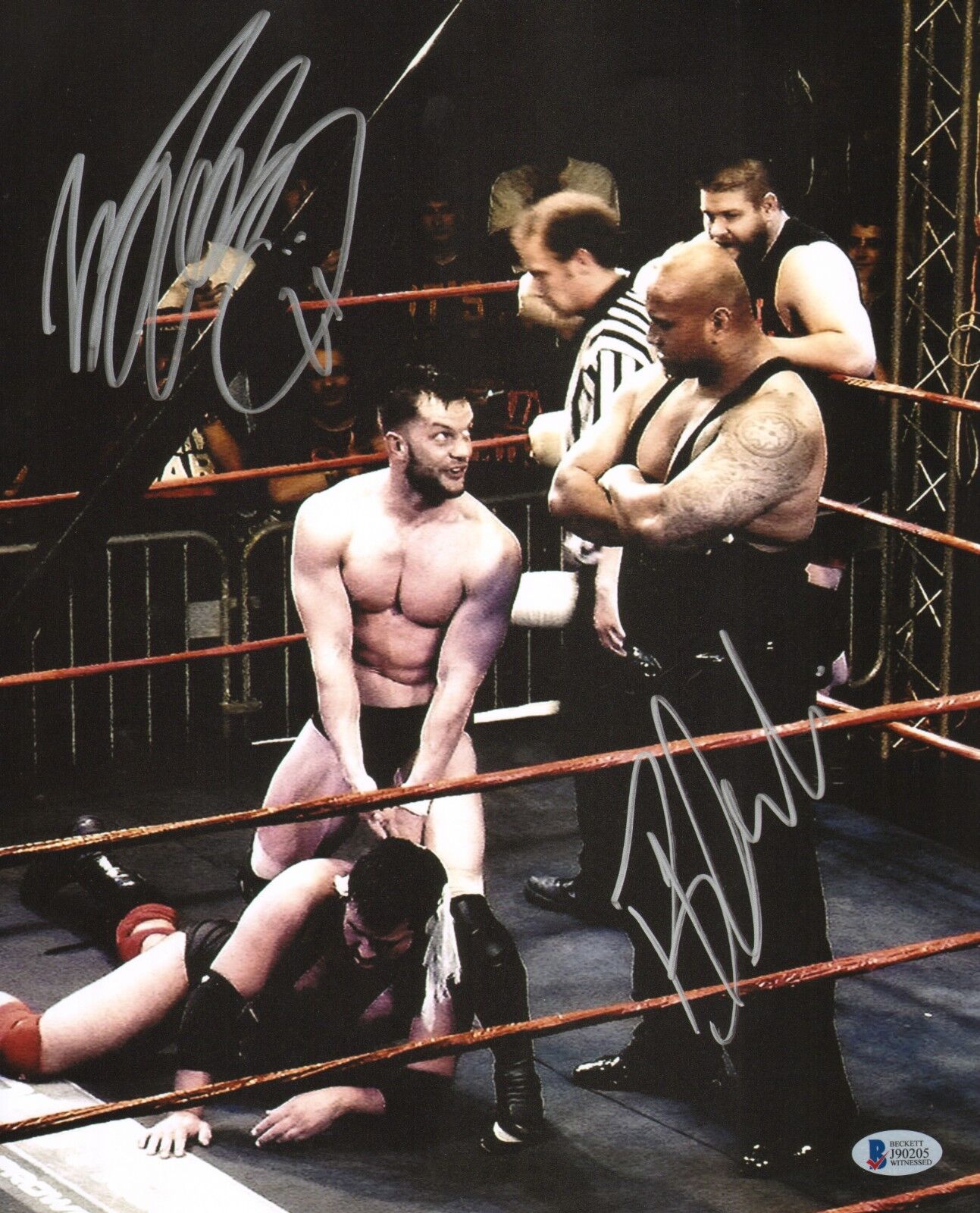 Finn Balor Prince Devitt & Bad Luck Fale Signed 11x14 Photo Poster painting BAS COA Bullet Club