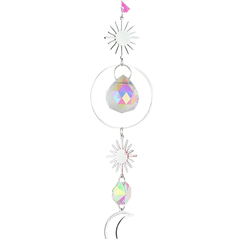 Wind Chime Crystal Diamond Light Catcher Ball Ornaments Round Frame Pendant