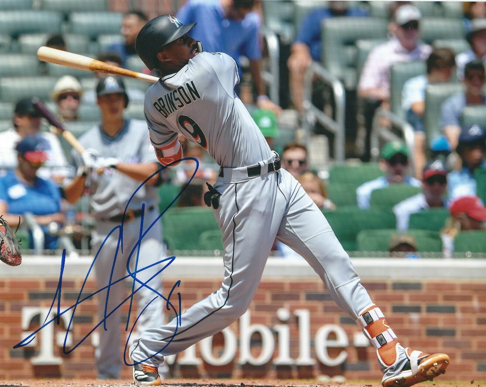 Signed LEWIS BRINSON Florida Marlins Autographed Photo Poster painting - COA