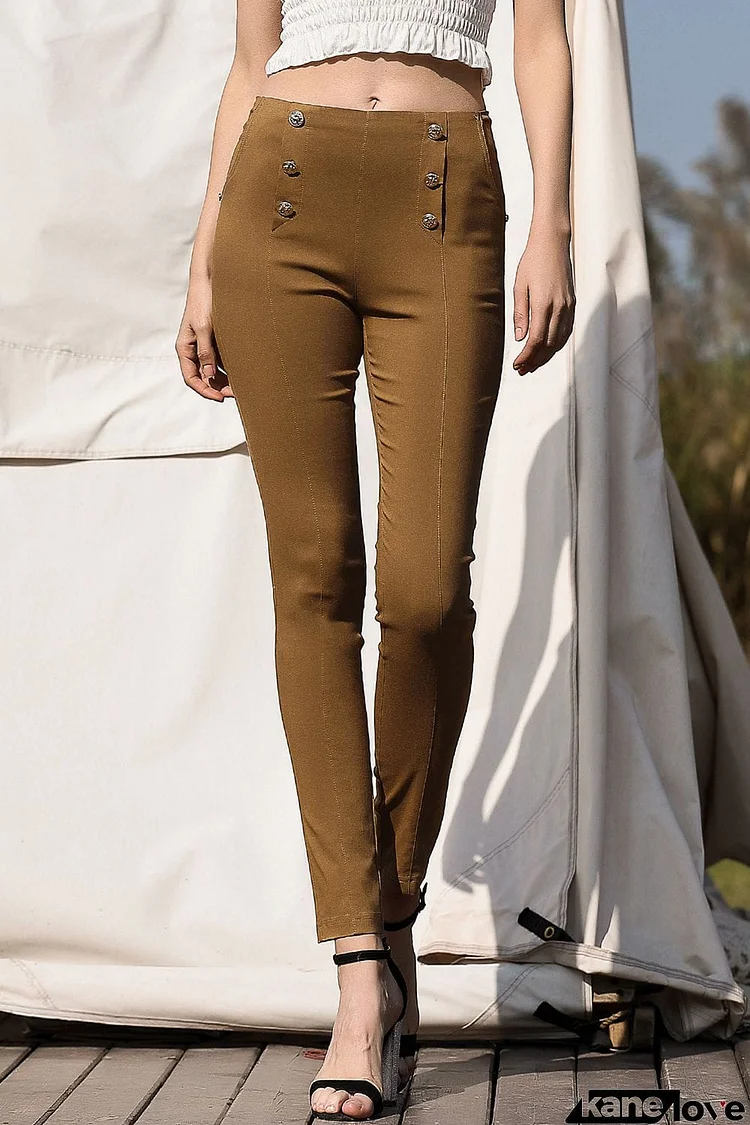 Double-Breasted Skinny Pants