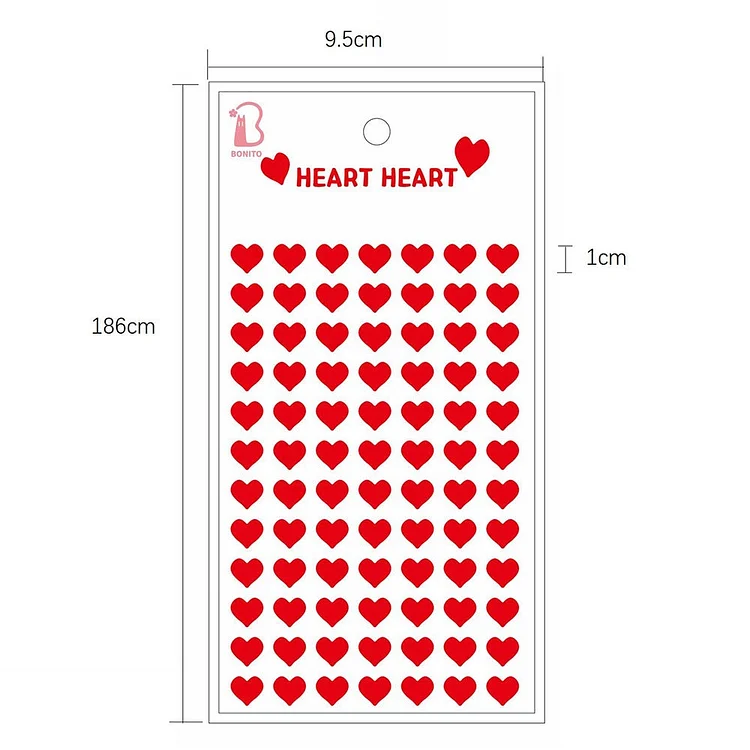 JOURNALSAY 2pcs Cute Girly Heart Shaped Journal Stickers DIY Mobile Phone Mug Decoration