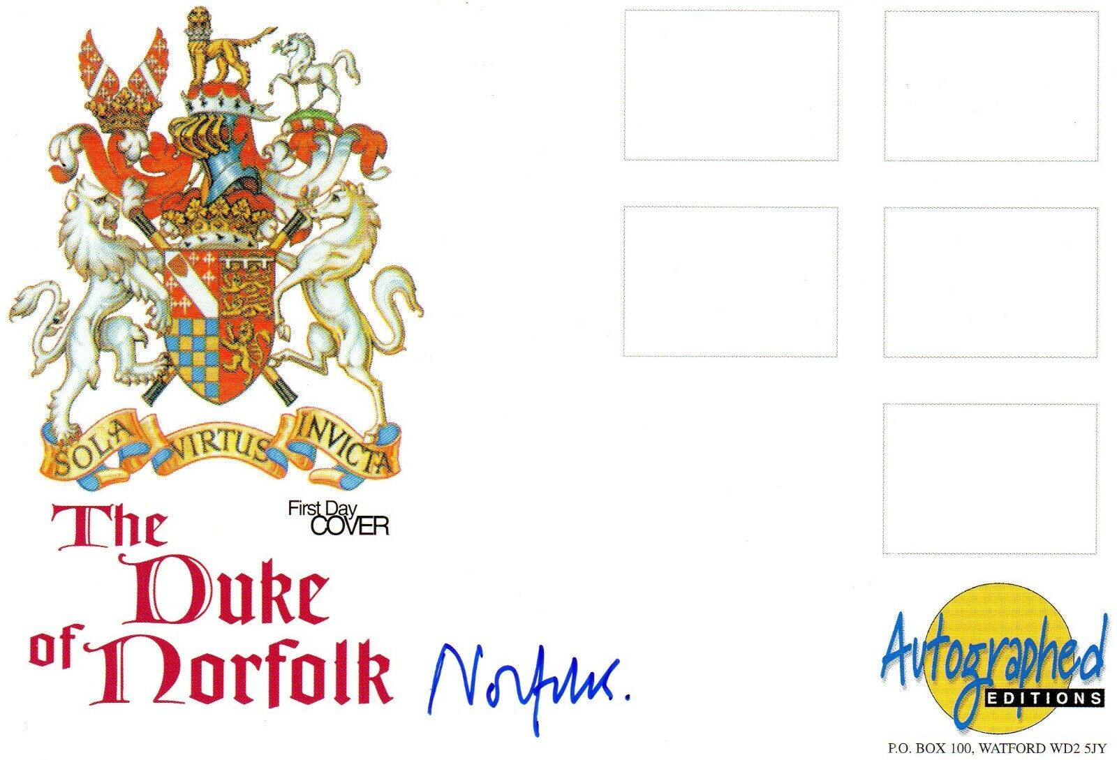 DUKE of NORFOLK AUTOGRAPH, PEERAGE