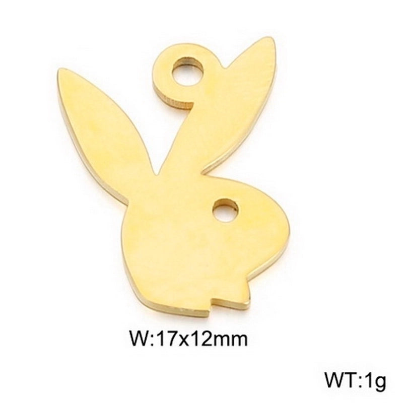 10 Pieces Stainless Steel Zircon 18K Gold Plated Animal