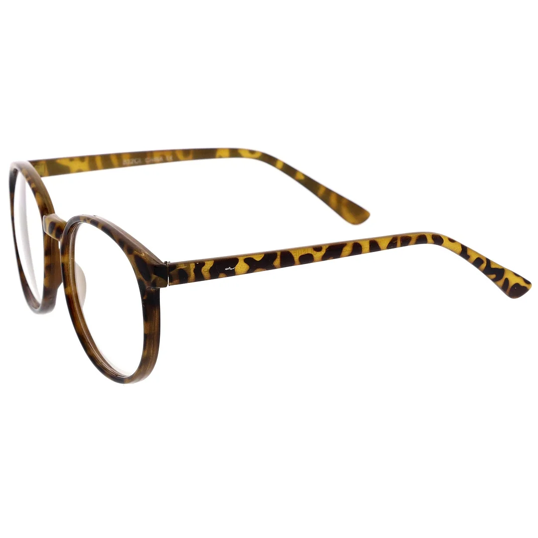 Classic P3 Horn Rimmed Clear Lens Round Eyeglasses 53mm