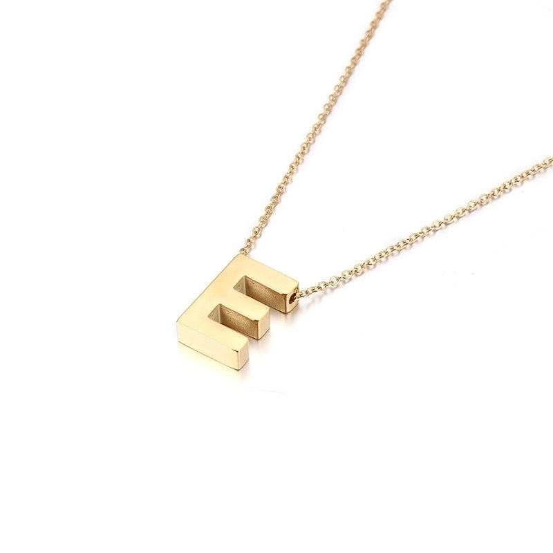 Titanium Steel 18K Gold Plated Fashion Plating Letter Necklace